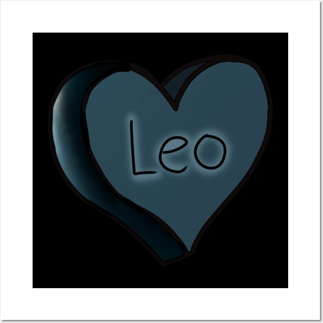 Leo Star Sign Onyx Love Heart Wall Art by ROLLIE MC SCROLLIE